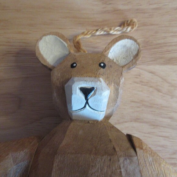 Handcrafted 9" Wooden Jointed Teddy Bear - Vintage - Picture 8 of 8